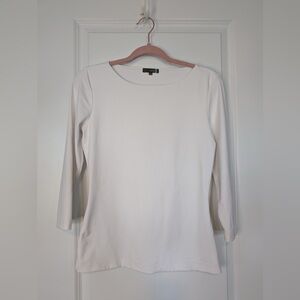 Judy P Women’s Boat Neck 3/4 Sleeve Top White Size XS